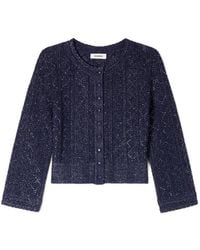 Sandro - Rhinestone-Embellished Knit Cardigan - Lyst