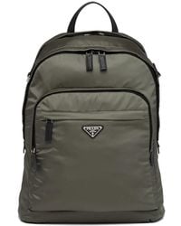 Prada - Re-Nylon Rugzak Met Logoplakkaat - Lyst