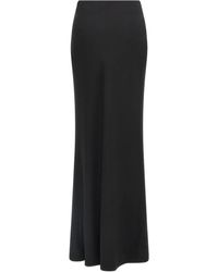 Alessandra Rich - Fluid Silk Crepe Maxi Skirt With Lined Elegance - Lyst
