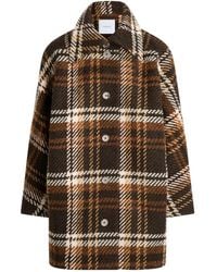 Patou - Checked Wool Coat - Lyst