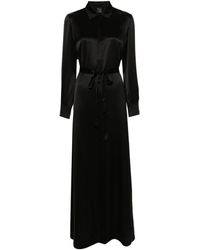 Carine Gilson - Long-sleeve Belted Silk Dress - Lyst