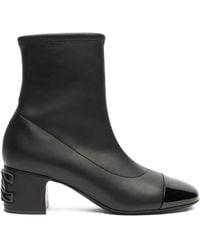 Casadei - 50Mm Leather Ankle Boots - Lyst