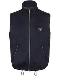 Prada - Triangle-Logo Cashmere Gilet - Lyst