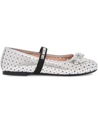 Love Moschino - Heart Cut-Out Bow Ballet Flats - Lyst