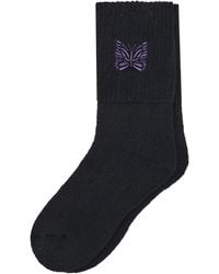 Needles - Butterfly-Embroidered Wool Socks - Lyst