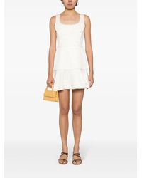 alexis blanc floral embroidered pleated hem mini dress Alexis, Blanc Rosette-Detailed Georgette Mini Wedding Dress Save 27%