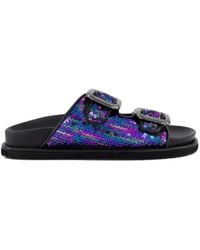 Inuovo - Sequin-Embellished Buckle Sandals - Lyst