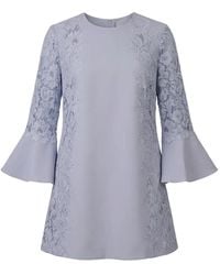 Valentino Garavani - Lace-Panelled Flared-Sleeve Mini Dress - Lyst