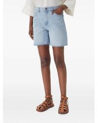 ELEH - Raw-Cut Logo Patch Denim Shorts - Lyst