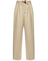 Loewe - Drawstring-Waist Wool Trousers - Lyst