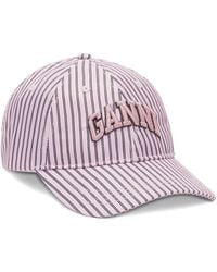 Ganni - Cappello Da Baseball A Righe - Lyst