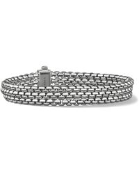 David Yurman - Sterling Silver Three-row Box Chain Bracelet - Lyst