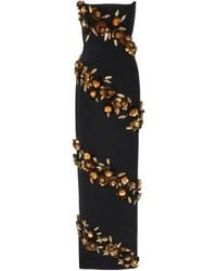 Carolina Herrera - Abito Da Sera Senza Spalline Con Applicazione A Fiori - Lyst