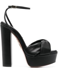 Aquazzura - Olie Leather Platform Sandals - Lyst