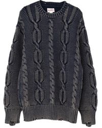KAMIYA - Distressed-Pullover Mit Zopfmuster - Lyst