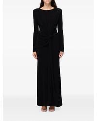 ELEH - Knot-Detail Long-Sleeve Maxi Dress - Lyst