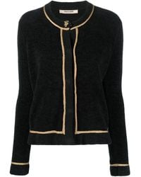 Roberto Cavalli - Embroidered-Logo Long-Sleeve Cardigan - Lyst