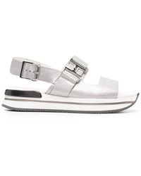 Hogan - Logo-Buckle Detail Sandals - Lyst