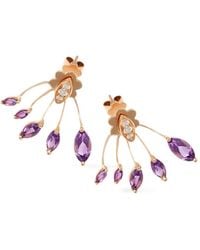 Stefere - 18K Rose Eventail Diamond And Amethyst Earrings - Lyst