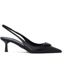 Prada - Slingback-Pumps Mit Dreieckigem Logo 55Mm - Lyst