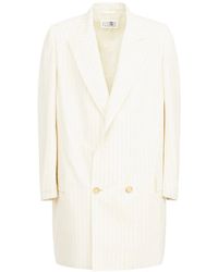 MM6 by Maison Margiela - Oversized Pinstripe Double-Breasted Blazer - Lyst