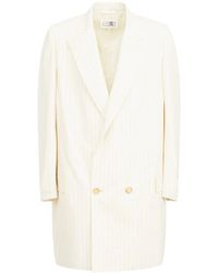 MM6 by Maison Martin Margiela - Blazer Rayé À Boutonnière Croisée - Lyst