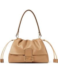 Fendi - Mini Leather Bag With Ff Closure And Drawstring Design (W 31.5 X H 22 X D 12 Cm) - Lyst