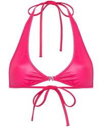 Palm Angels - Monogram-Plaque Bikini Top - Lyst