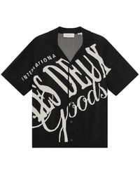 Les Deux - Gebreid Overhemd Met Katoenen Logoprint - Lyst