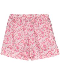 Mc2 Saint Barth - Liberty Cotton Shorts With Floral Print - Lyst