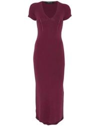 FEDERICA TOSI - Ribbed V-Neck Midi Dress - Lyst