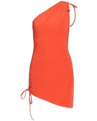 Balmain - One-Shoulder Side-Tie Mini Beach Dress - Lyst