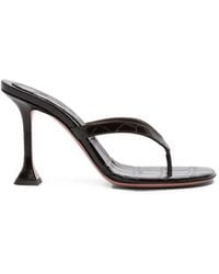 AMINA MUADDI - Juliette Croc-Effect Leather Sandals - Lyst
