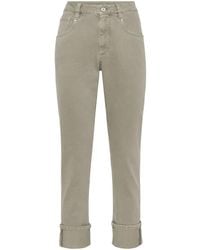 Brunello Cucinelli - Monili-Chain Mid-Rise Straight-Leg Jeans - Lyst