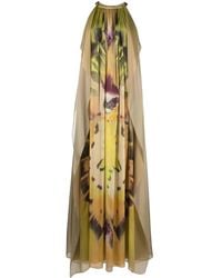 Alberta Ferretti - Graphic-Print Silk Gown - Lyst