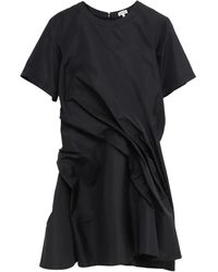 Loewe - Abito Drappeggiato A Maniche Corte - Lyst