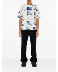 Burberry - Ekd Stamp-Print Cotton T-Shirt - Lyst