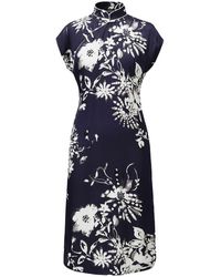 Shanghai Tang - Shukui Floral-print Cotton Midi Dress - Lyst