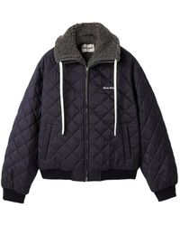 Miu Miu - Logo-Detail Padded Jacket - Lyst