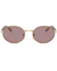 Prada - Round-Frame Metal Sunglasses - Lyst