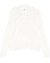 BONBOM - Lace-Trim V-Neck T-Shirt - Lyst