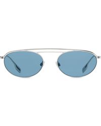 Burberry Oval Aviator Sunglasses - Blue