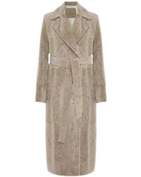 Bigardini - Estelle Belted Shearling Coat - Lyst