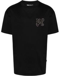 Palm Angels - T-Shirt mit Monogramm-Applikation - Lyst