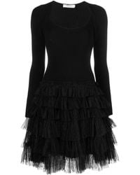 Twin Set - Long-Sleeved Tulle-Skirt Dress - Lyst