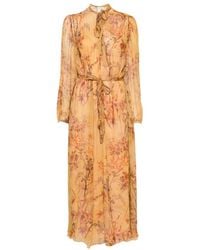 forte_forte - Floral-Print Tie-Neck Maxi Dress - Lyst