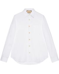 Gucci - Crystal-embellished Cotton Shirt - Lyst