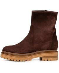 Poche Paris - Suede Chunky-Sole Ankle Boots - Lyst