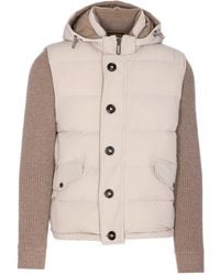 Moorer - Wattierte Foscolo Jacke mit gestrickten Ärmeln - Lyst