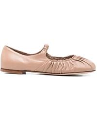 LORENA PAGGI - Ruched-Strap Ballet Flats - Lyst